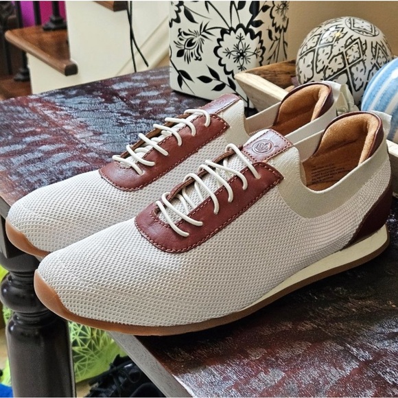 Born Barrett Knit Sneakers Tan/White Slip-Ons Mens Sizes NWT - Picture 6 of 15